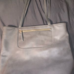 Large gray shoulder bag